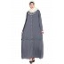 Front open Nida abaya- Grey